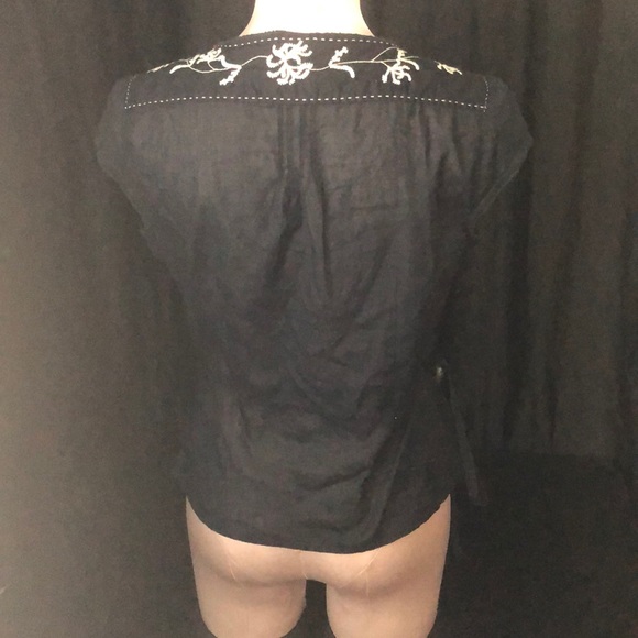 Navy gap wrap blouse - Picture 3 of 5